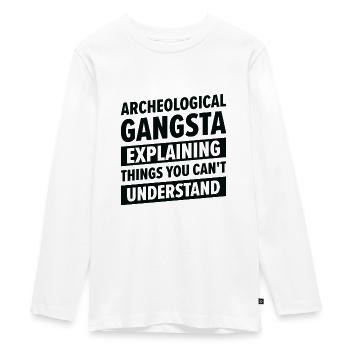 Archäologie Gangsta Menschliche Geschichte - Teenager Premium Bio Langarmshirt - Weiß - Vorne - AI Model Kid Female (0cm)