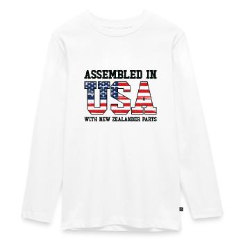 Né Néo-Zélandais Américain - T-shirt manches longues Premium Ado - blanc - Devant - AI Model Kid Female (0cm)