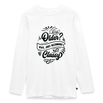 Classy Grandparent Vintage Typography Classic - Teenager Premium Organic Long Sleeve Shirt - white - Front - AI Model Kid Female (0cm)