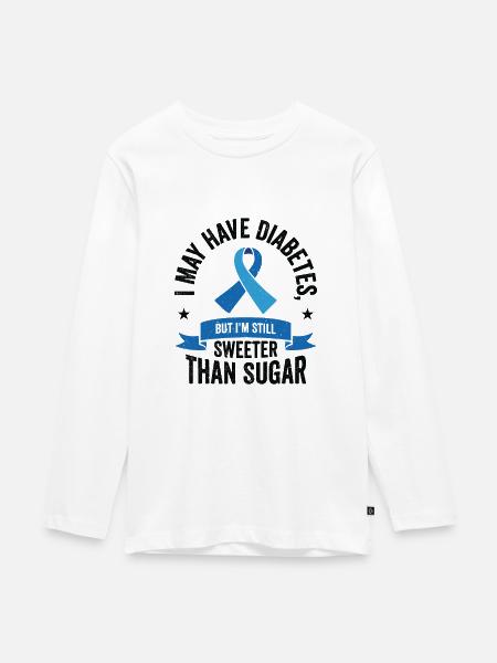 Diabetic Pancreas Diabetes Awareness - Teenager Premium Organic Long Sleeve Shirt - white