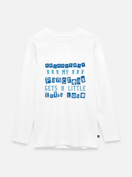Diabetische Bauchspeicheldrüse - Teenager Premium Bio Langarmshirt - Weiß