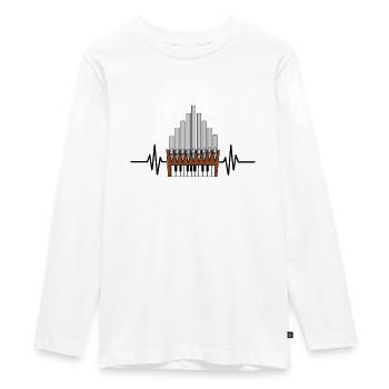 Pipe Organist Instrument Pipes Organ Church - Teenager Premium Organic Long Sleeve Shirt - white - Front - AI Model Kid Female (0cm)