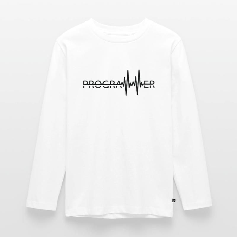 Programmierer Heartbeat Programmierung Coder Teenager Premium Bio Langarmshirt
