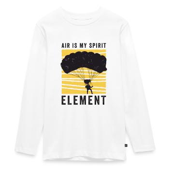 Skydiving Skydiver Skydive Parachuting Air Spirit - Teenager Premium Organic Long Sleeve Shirt - white - Front - AI Model Kid Female (0cm)