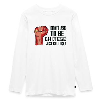 Chinesischer Stolz Chinesische Flagge Gewachsen - Teenager Premium Bio Langarmshirt - Weiß - Vorne - AI Model Kid Female (0cm)