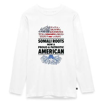 Somali Amerikanischer Patriot USA Gewachsen - Teenager Premium Bio Langarmshirt - Weiß - Vorne - AI Model Kid Female (0cm)