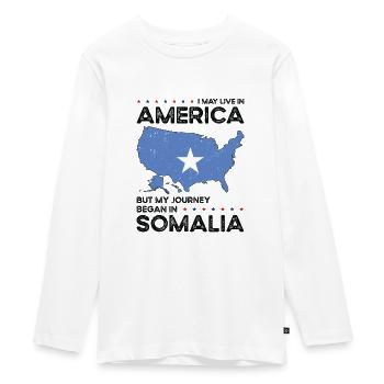 Somali Amerikanischer Patriot USA Gewachsen - Teenager Premium Bio Langarmshirt - Weiß - Vorne - AI Model Kid Female (0cm)