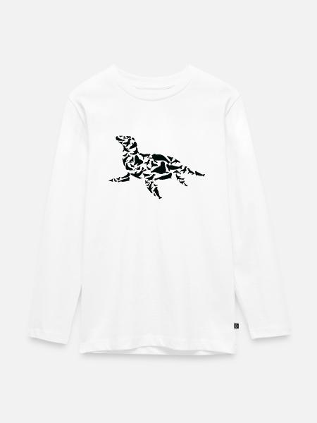 Robbe Seelöwe Robben Silhouette - Teenager Premium Bio Langarmshirt - Weiß