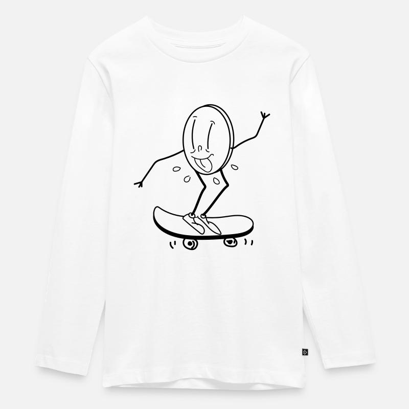 coso skate - Maglia a maniche lunghe ecologica premium per ragazzi - bianco