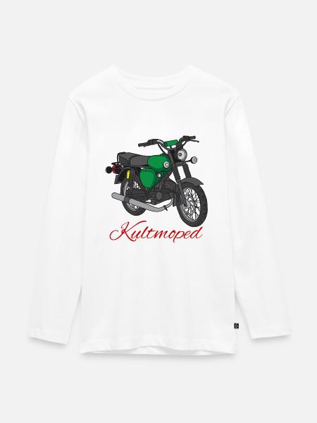 Kultmoped Simson - Teenager Premium Bio Langarmshirt - Weiß