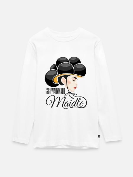 Schwarzwald Maidle Kristin Bollenhut verheiratet - Teenager Premium Bio Langarmshirt - Weiß