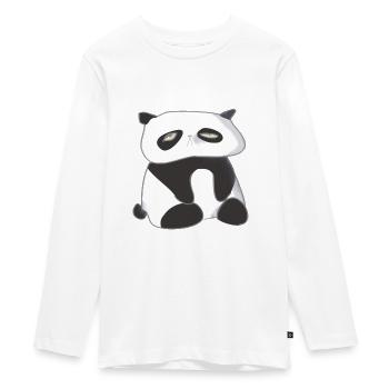 Panda fatigué - T-shirt manches longues Premium Ado - blanc - Devant - AI Model Kid Female (0cm)