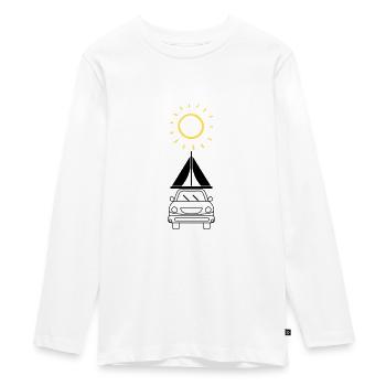 Dachzelt bei Sonnenschein - Teenager Premium Bio Langarmshirt - Weiß - Vorne - AI Model Kid Female (0cm)