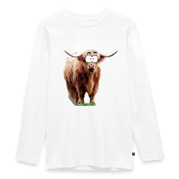 Comic Büffel - Teenager Premium Bio Langarmshirt - Weiß - Vorne - AI Model Kid Female (0cm)
