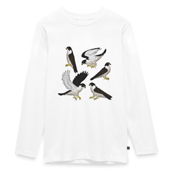 Peregrine Falcon Selection - Teenager Premium Organic Long Sleeve Shirt - white - Front - AI Model Kid Female (0cm)