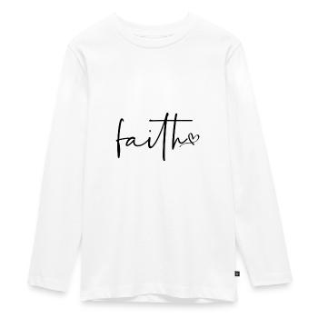 Faith - Teenager Premium Organic Long Sleeve Shirt - white - Front - AI Model Kid Female (0cm)