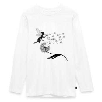 Papillons design puste fleurs prairie coeurs fées - T-shirt manches longues Premium Ado - blanc - Devant - AI Model Kid Female (0cm)