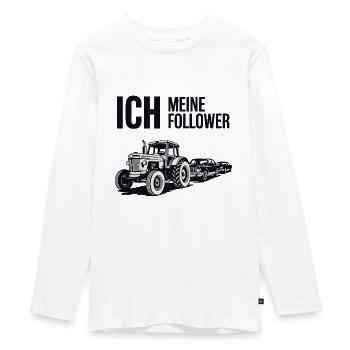 Me & My Followers – Traktor Edition - Teenager Premium Organic Long Sleeve Shirt - white - Front - AI Model Kid Female (0cm)