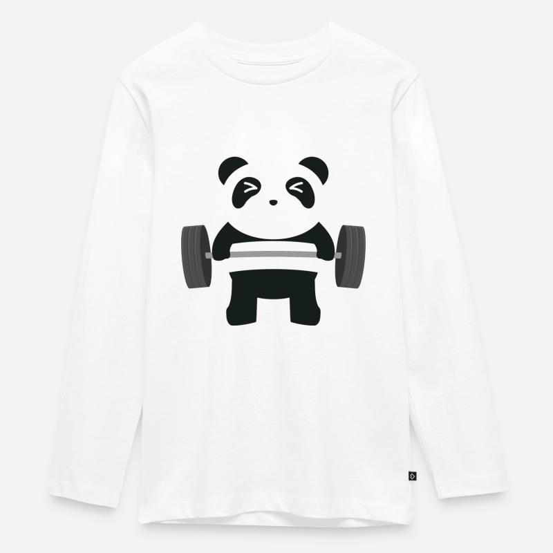 Panda - T-shirt manches longues Premium Ado - blanc