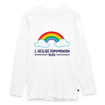 1. Heilige Kommunion Erstkommunion 2025 - Teenager Premium Bio Langarmshirt - Weiß - Vorne - AI Model Kid Female (0cm)