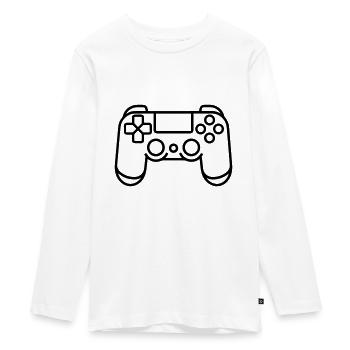 Video games controller - Teenager Premium Organic Long Sleeve Shirt - white - Front - AI Model Kid Female (0cm)