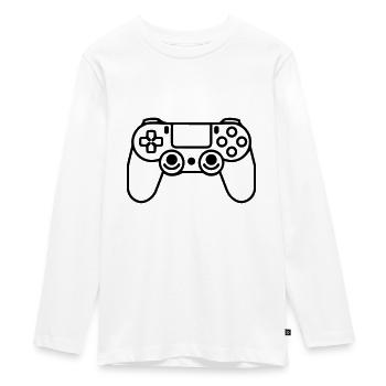 Video game controller - Teenager Premium Organic Long Sleeve Shirt - white - Front - AI Model Kid Female (0cm)