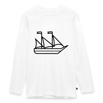 Bateau pirate - T-shirt manches longues Premium Ado - blanc - Devant - AI Model Kid Female (0cm)