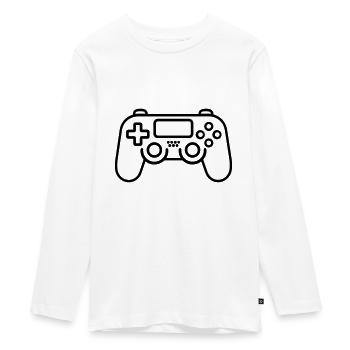 Video games controller - Teenager Premium Organic Long Sleeve Shirt - white - Front - AI Model Kid Female (0cm)