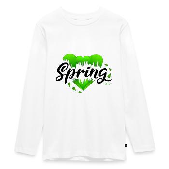 Printemps Début des cœurs de printemps - T-shirt manches longues Premium Ado - blanc - Devant - AI Model Kid Female (0cm)