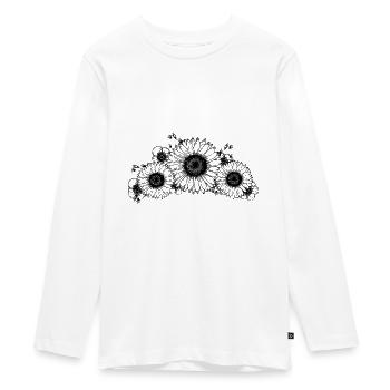 Couronne florale peinte à la main - T-shirt manches longues Premium Ado - blanc - Devant - AI Model Kid Female (0cm)