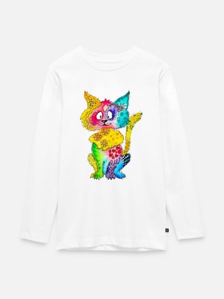 Miez Martha - Teenager Premium Bio Langarmshirt - Weiß