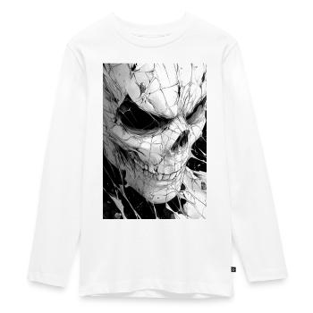 Skull Net Black & White - Teenager Premium Organic Long Sleeve Shirt - white - Front - AI Model Kid Female (0cm)