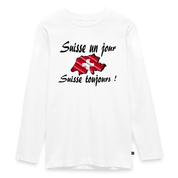 Suisse un jour suisse toujours - T-shirt manches longues Premium Ado - blanc - Devant - AI Model Kid Female (0cm)