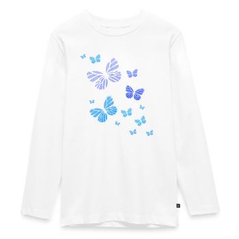 papillon animal coloré couleur - T-shirt manches longues Premium Ado - blanc - Devant - AI Model Kid Female (0cm)