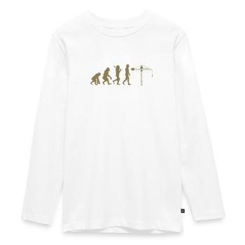 Crane operator Evolution - Teenager Premium Organic Long Sleeve Shirt - white - Front - AI Model Kid Female (0cm)