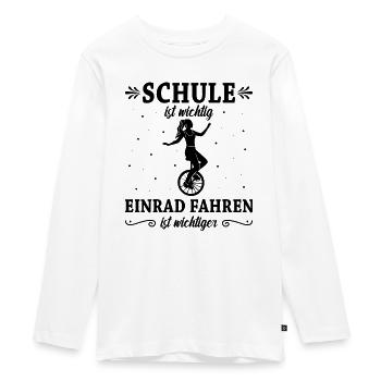 Einrad - Teenager Premium Bio Langarmshirt - Weiß - Vorne - AI Model Kid Female (0cm)