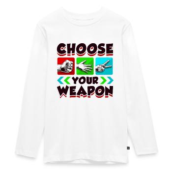 Schere Stein Papier - Teenager Premium Bio Langarmshirt - Weiß - Vorne - AI Model Kid Female (0cm)