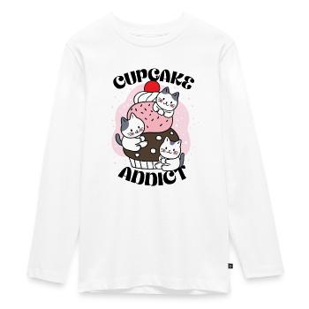 Cupcake addict - Teenager Premium Bio Langarmshirt - Weiß - Vorne - AI Model Kid Female (0cm)