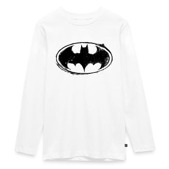 Batman Logo black retro - Teenager Premium Bio Langarmshirt - Weiß - Vorne - AI Model Kid Female (0cm)