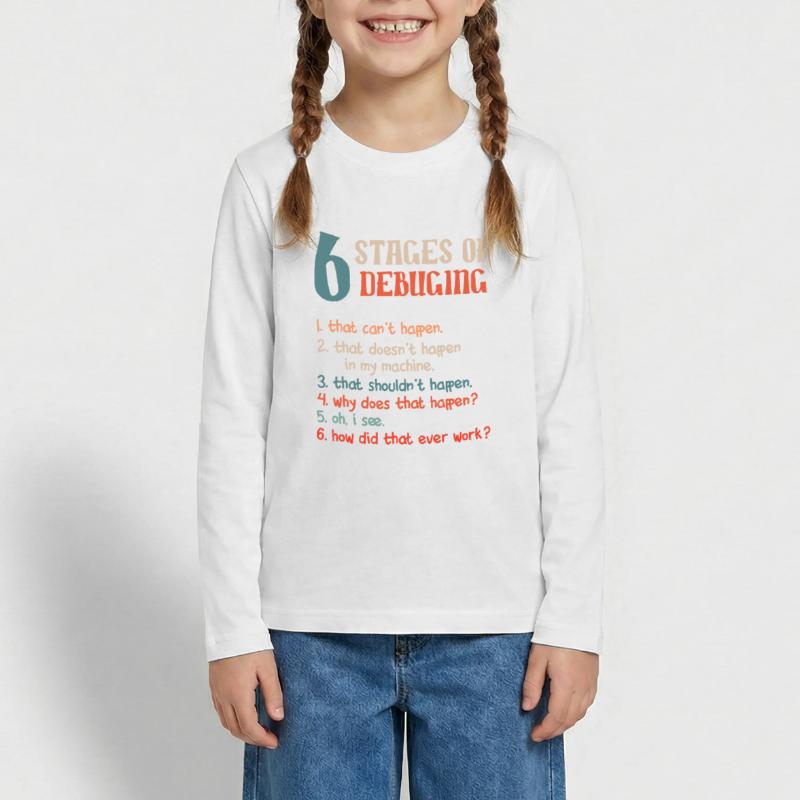 Funny Stages Of Debugging Developer Programmer Teenager Premium Bio Langarmshirt