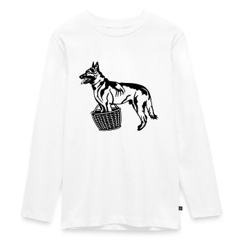 La garde d’objet (G) - T-shirt manches longues Premium Ado - blanc - Devant - AI Model Kid Female (0cm)
