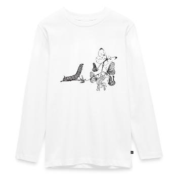 De la chenille au papillon - T-shirt manches longues Premium Ado - blanc - Devant - AI Model Kid Female (0cm)