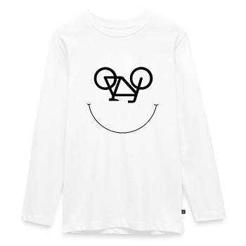 Bike Print - Teenager Premium Bio Langarmshirt - Weiß - Vorne - AI Model Kid Female (0cm)