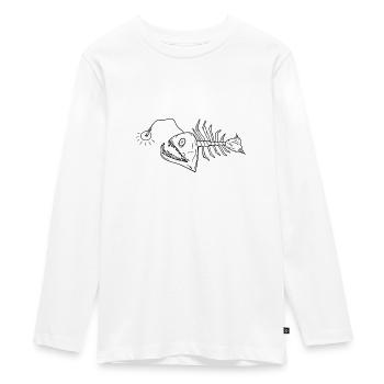 Fish bulb deep sea - Teenager Premium Organic Long Sleeve Shirt - white - Front - AI Model Kid Female (0cm)