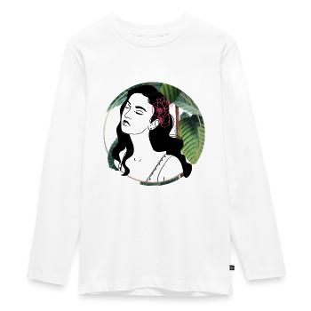 Yoga Meditation Spiritual Wellness Spirituality - Teenager Premium Organic Long Sleeve Shirt - white - Front - AI Model Kid Female (0cm)