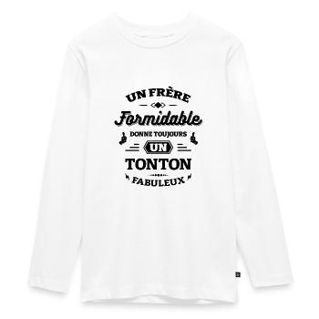 FRÈRE FORMIDABLE - TONTON FABULEUX - T-shirt manches longues Premium Ado - blanc - Devant - AI Model Kid Female (0cm)