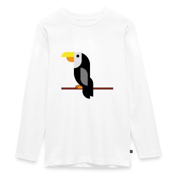 Toucan sur branche - T-shirt manches longues Premium Ado - blanc - Devant - AI Model Kid Female (0cm)