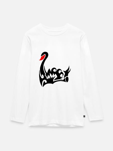 Schwan - Teenager Premium Bio Langarmshirt - Weiß