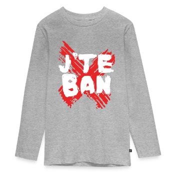J'te ban - T-shirt manches longues Premium Ado - gris chiné - Devant