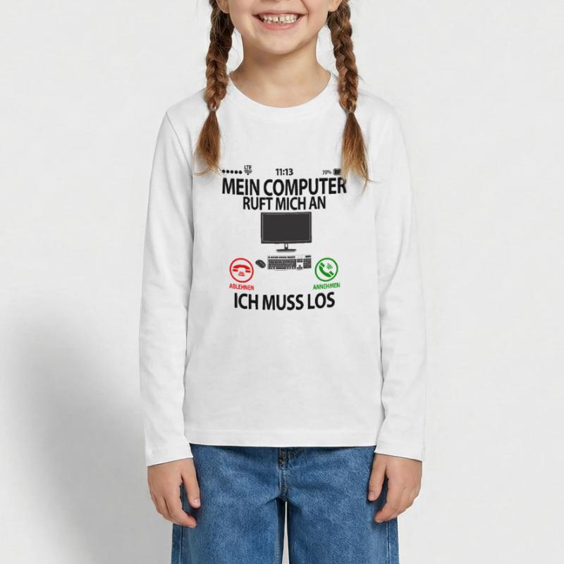 Computerfreak Computer Nerd Computernerd Sprüche Teenager Premium Bio Langarmshirt